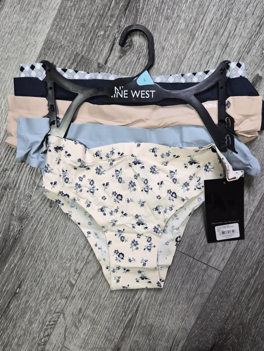 Nine West Girls' Floral Cream And Blue Bikini Set - 4 Pack